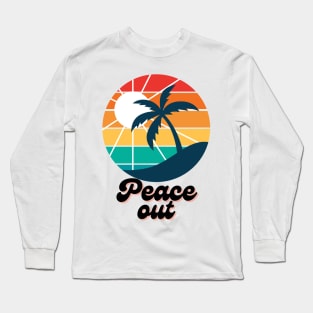 Vintage Peace Palm Tree Long Sleeve T-Shirt